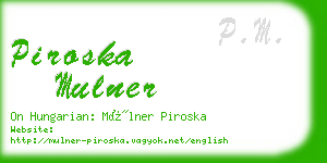 piroska mulner business card